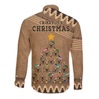 wombat-christmas-tree-long-sleeve-button-shirt-australia-merry-xmas-simple-style
