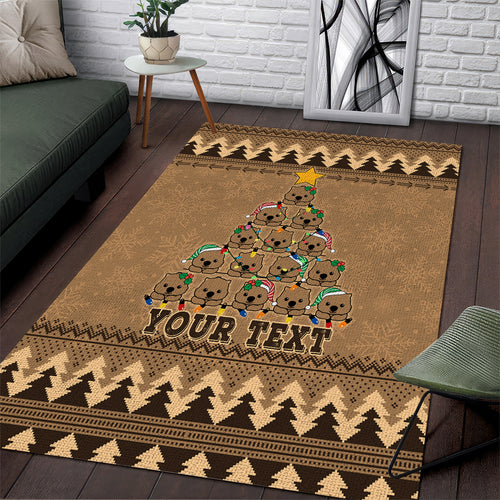 personalised-wombat-christmas-tree-area-rug-australia-merry-xmas-simple-style