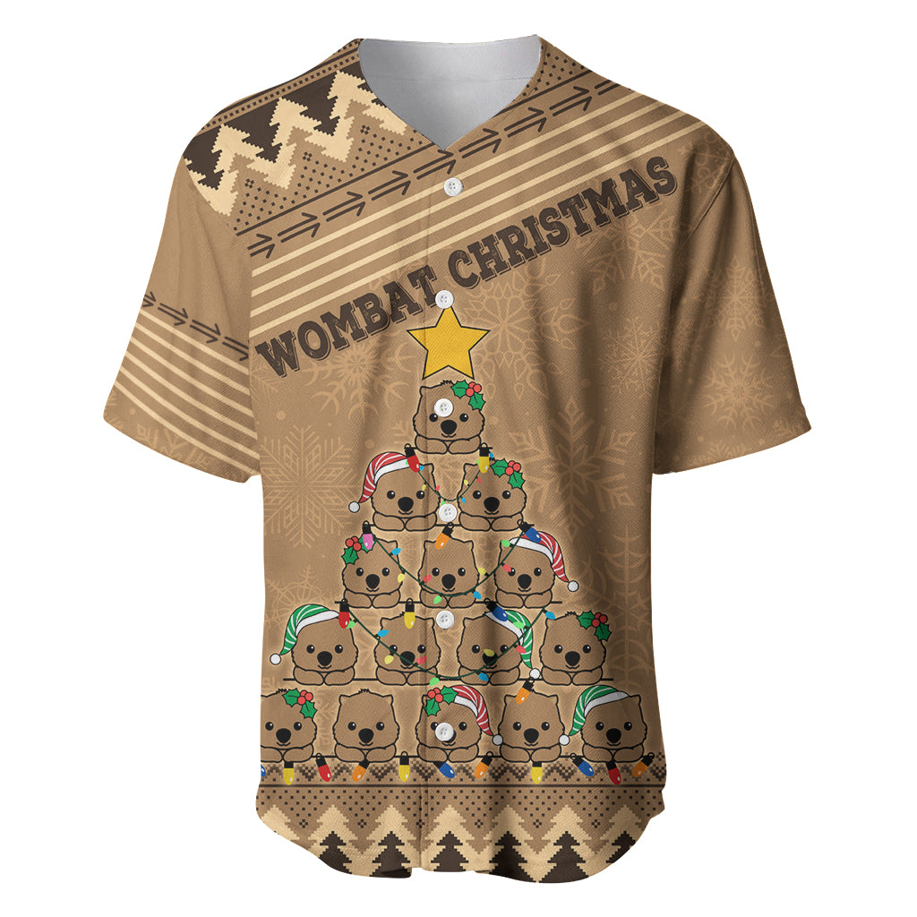 personalised-wombat-christmas-tree-baseball-jersey-australia-merry-xmas-simple-style
