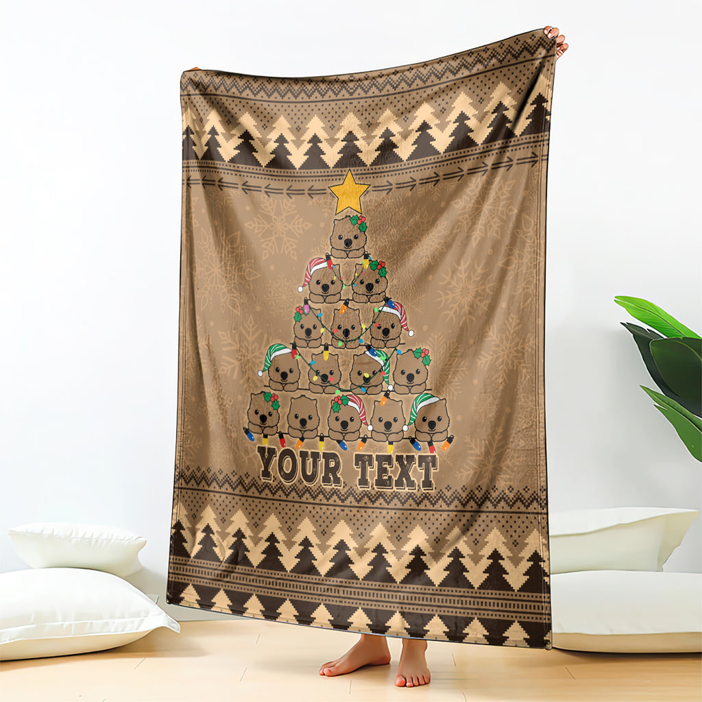 personalised-wombat-christmas-tree-blanket-australia-merry-xmas-simple-style