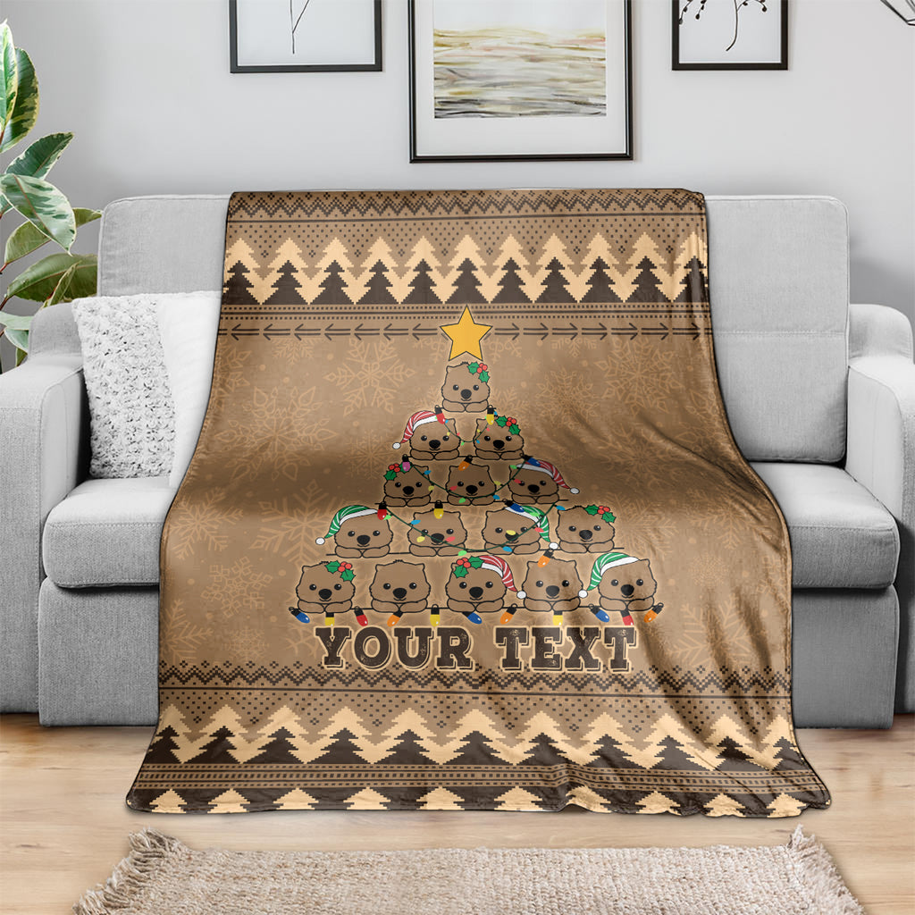 personalised-wombat-christmas-tree-blanket-australia-merry-xmas-simple-style