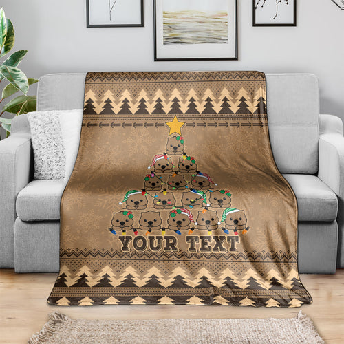 personalised-wombat-christmas-tree-blanket-australia-merry-xmas-simple-style