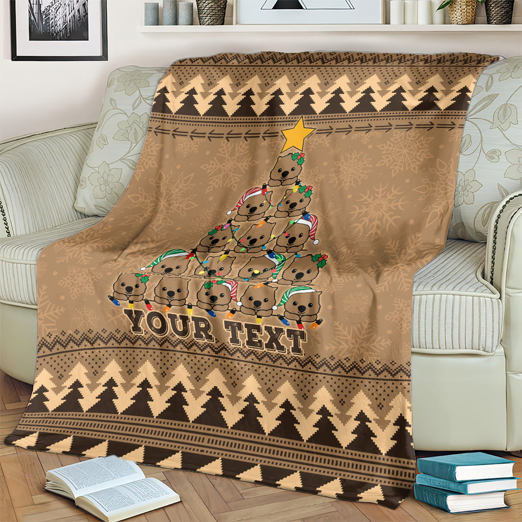 personalised-wombat-christmas-tree-blanket-australia-merry-xmas-simple-style
