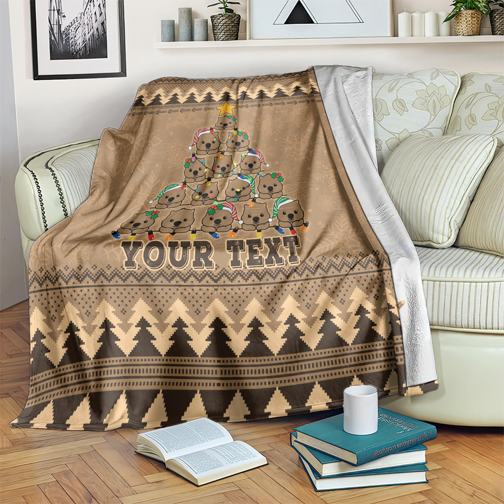 personalised-wombat-christmas-tree-blanket-australia-merry-xmas-simple-style