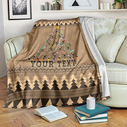 personalised-wombat-christmas-tree-blanket-australia-merry-xmas-simple-style