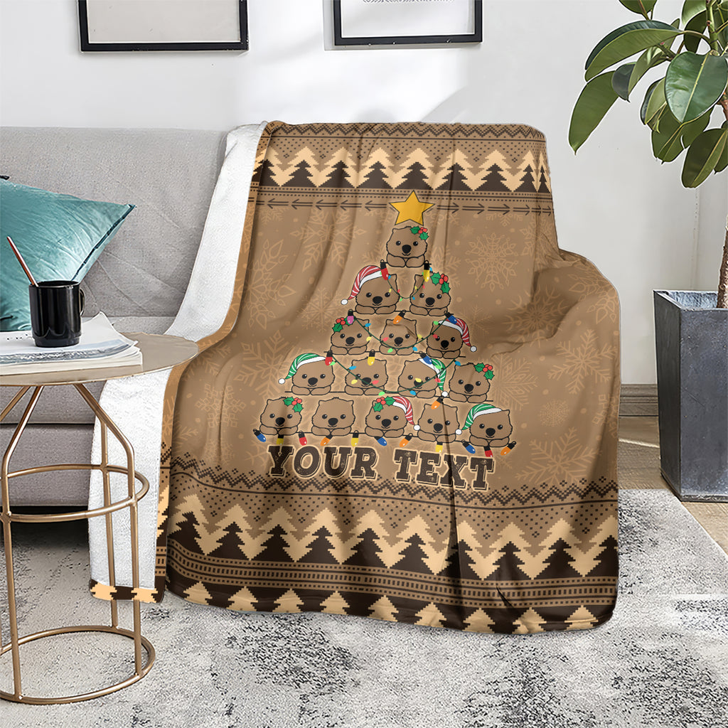 personalised-wombat-christmas-tree-blanket-australia-merry-xmas-simple-style