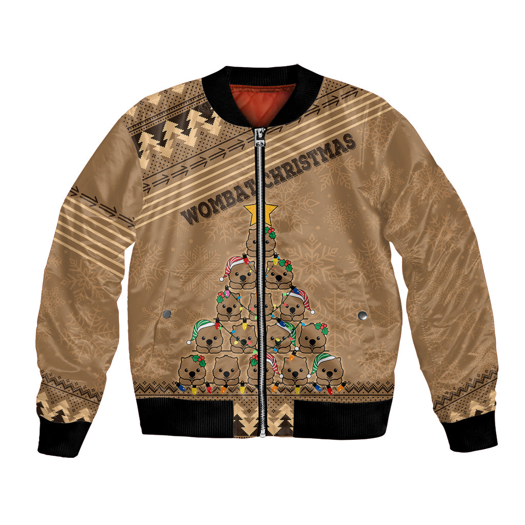 personalised-wombat-christmas-tree-bomber-jacket-australia-merry-xmas-simple-style