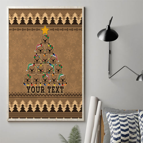 personalised-wombat-christmas-tree-canvas-wall-art-australia-merry-xmas-simple-style
