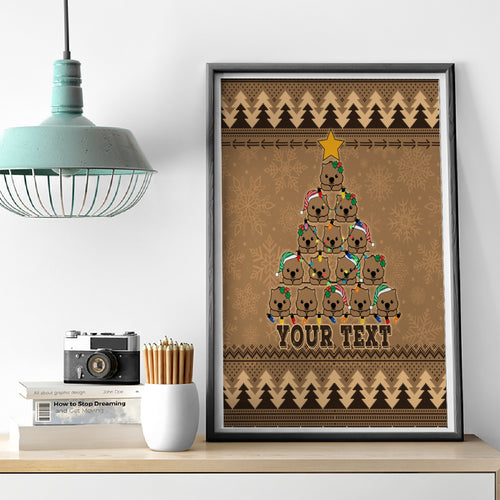 personalised-wombat-christmas-tree-canvas-wall-art-australia-merry-xmas-simple-style