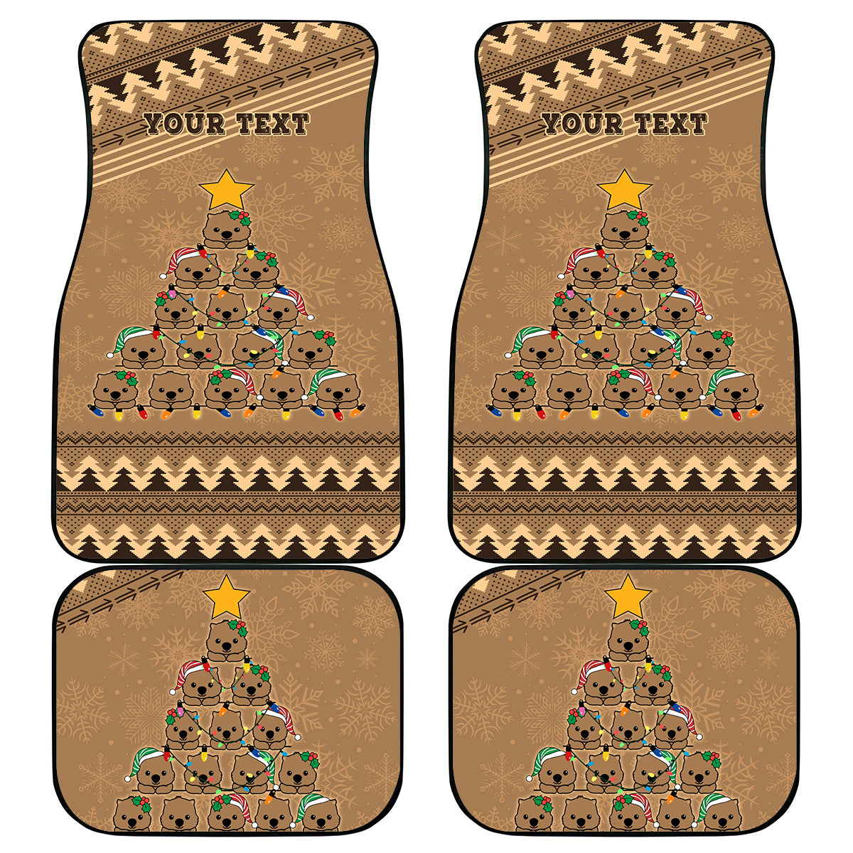 personalised-wombat-christmas-tree-car-mats-australia-merry-xmas-simple-style