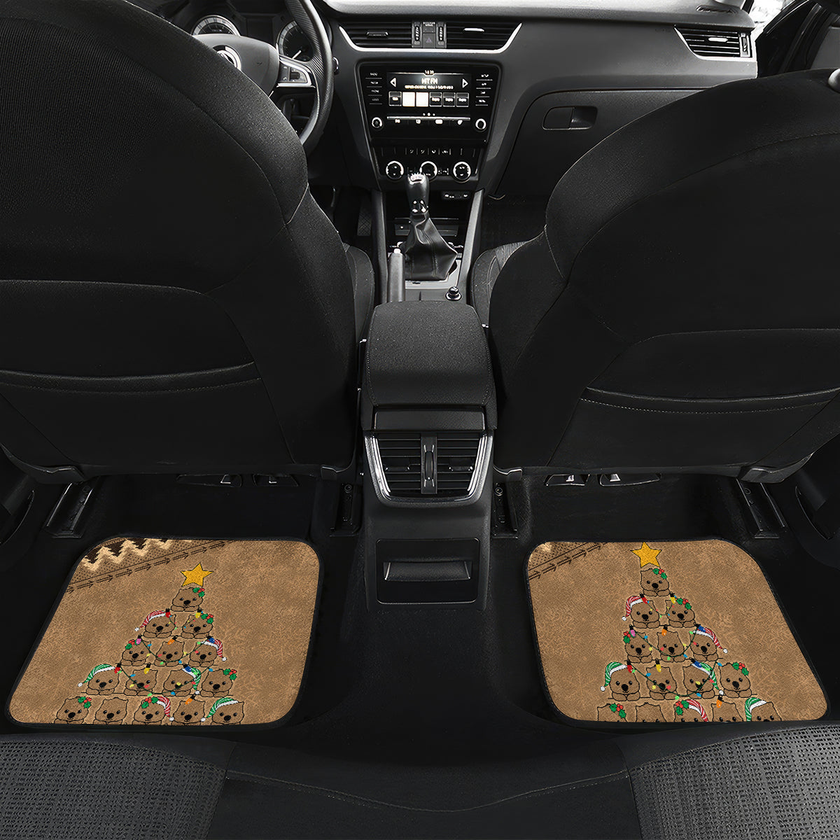 personalised-wombat-christmas-tree-car-mats-australia-merry-xmas-simple-style