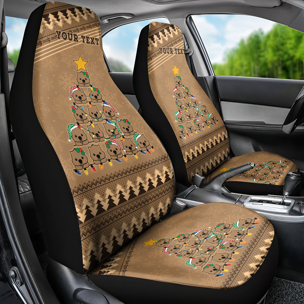 personalised-wombat-christmas-tree-car-seat-cover-australia-merry-xmas-simple-style