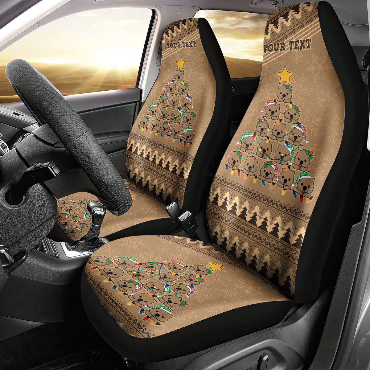 personalised-wombat-christmas-tree-car-seat-cover-australia-merry-xmas-simple-style
