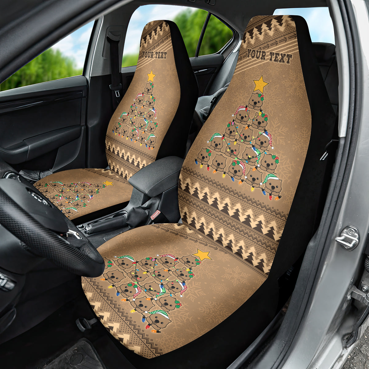 personalised-wombat-christmas-tree-car-seat-cover-australia-merry-xmas-simple-style