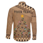 personalised-wombat-christmas-tree-family-matching-off-shoulder-short-dress-and-hawaiian-shirt-australia-merry-xmas-simple-style