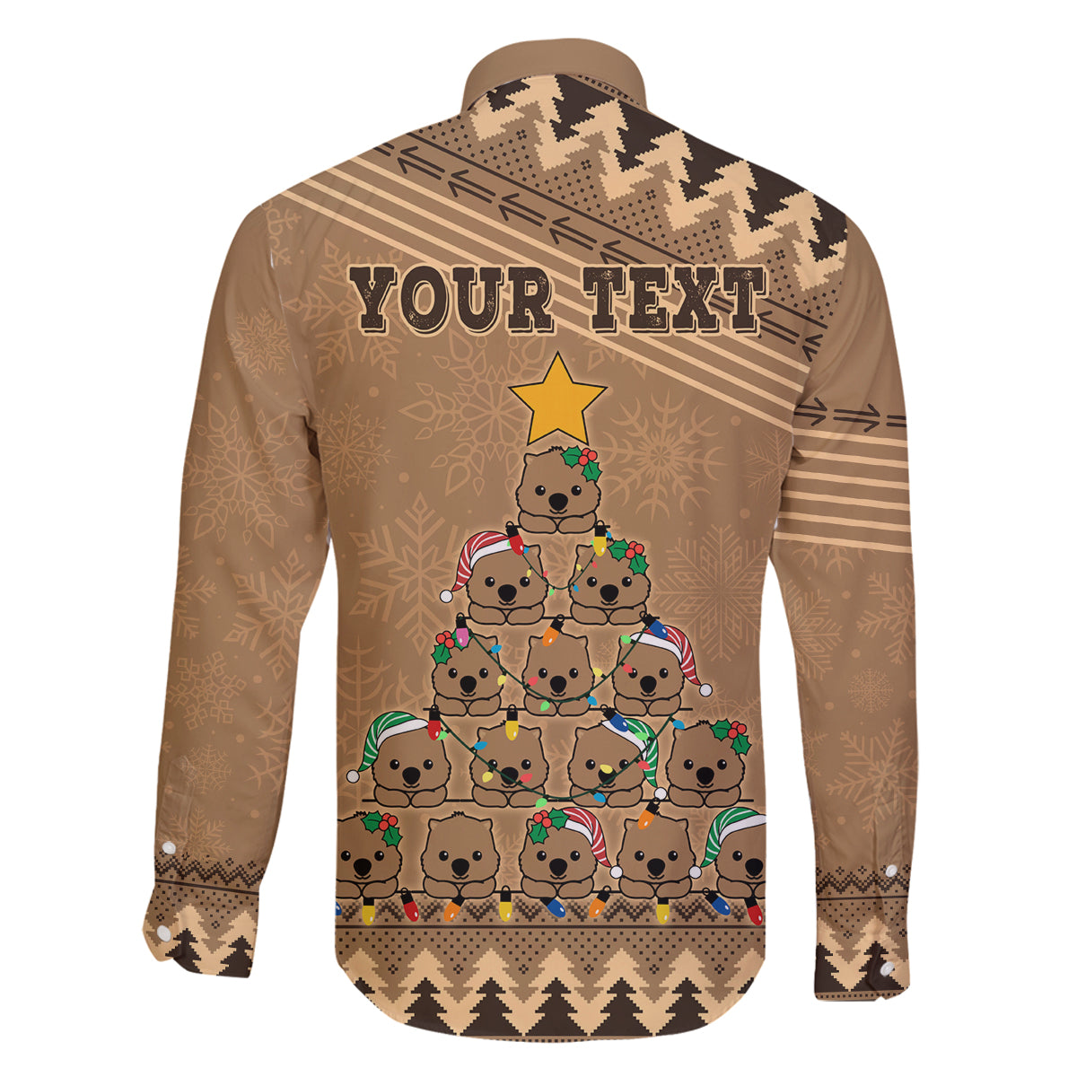 personalised-wombat-christmas-tree-family-matching-off-shoulder-short-dress-and-hawaiian-shirt-australia-merry-xmas-simple-style