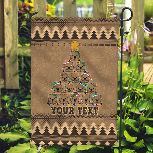 personalised-wombat-christmas-tree-garden-flag-australia-merry-xmas-simple-style