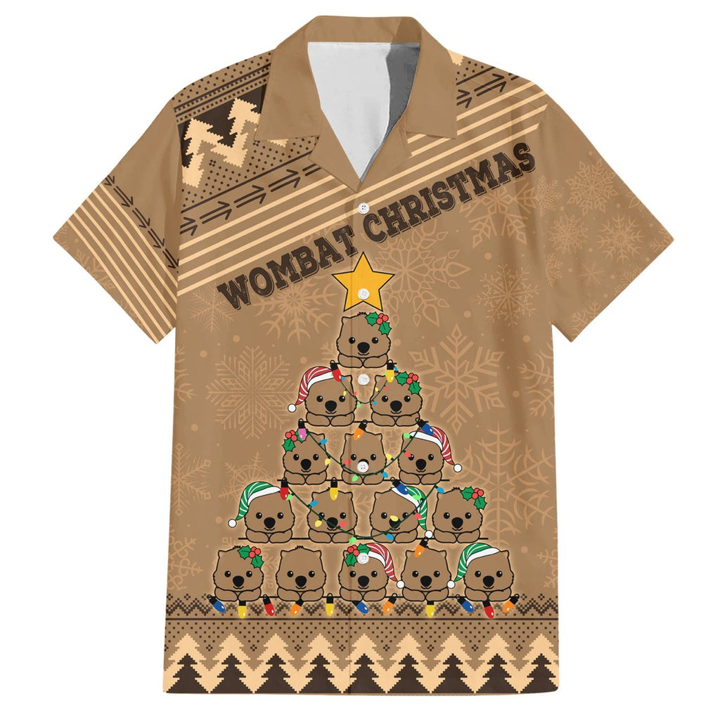 personalised-wombat-christmas-tree-hawaiian-shirt-australia-merry-xmas-simple-style
