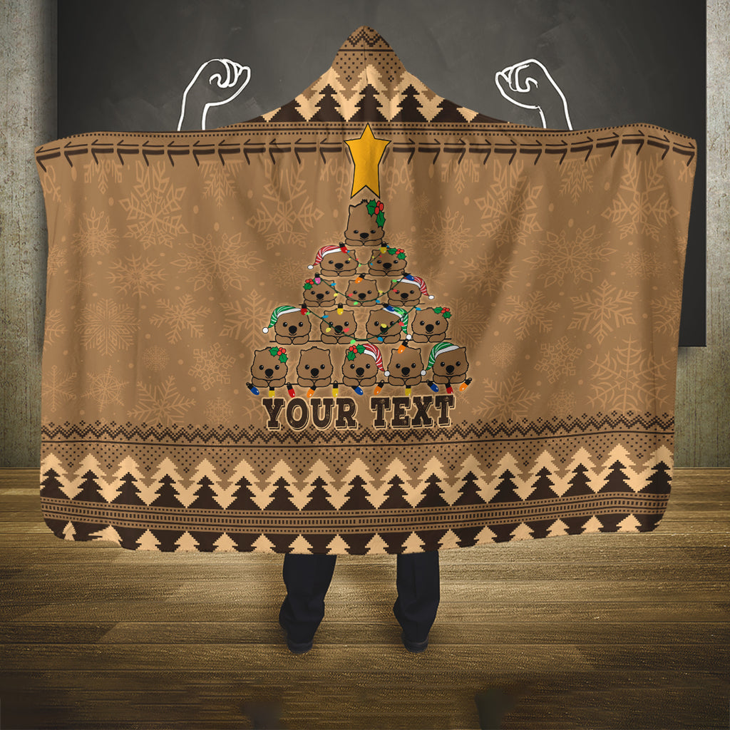 personalised-wombat-christmas-tree-hooded-blanket-australia-merry-xmas-simple-style