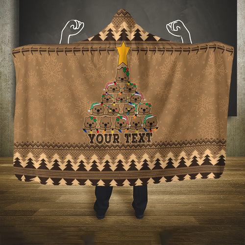 personalised-wombat-christmas-tree-hooded-blanket-australia-merry-xmas-simple-style