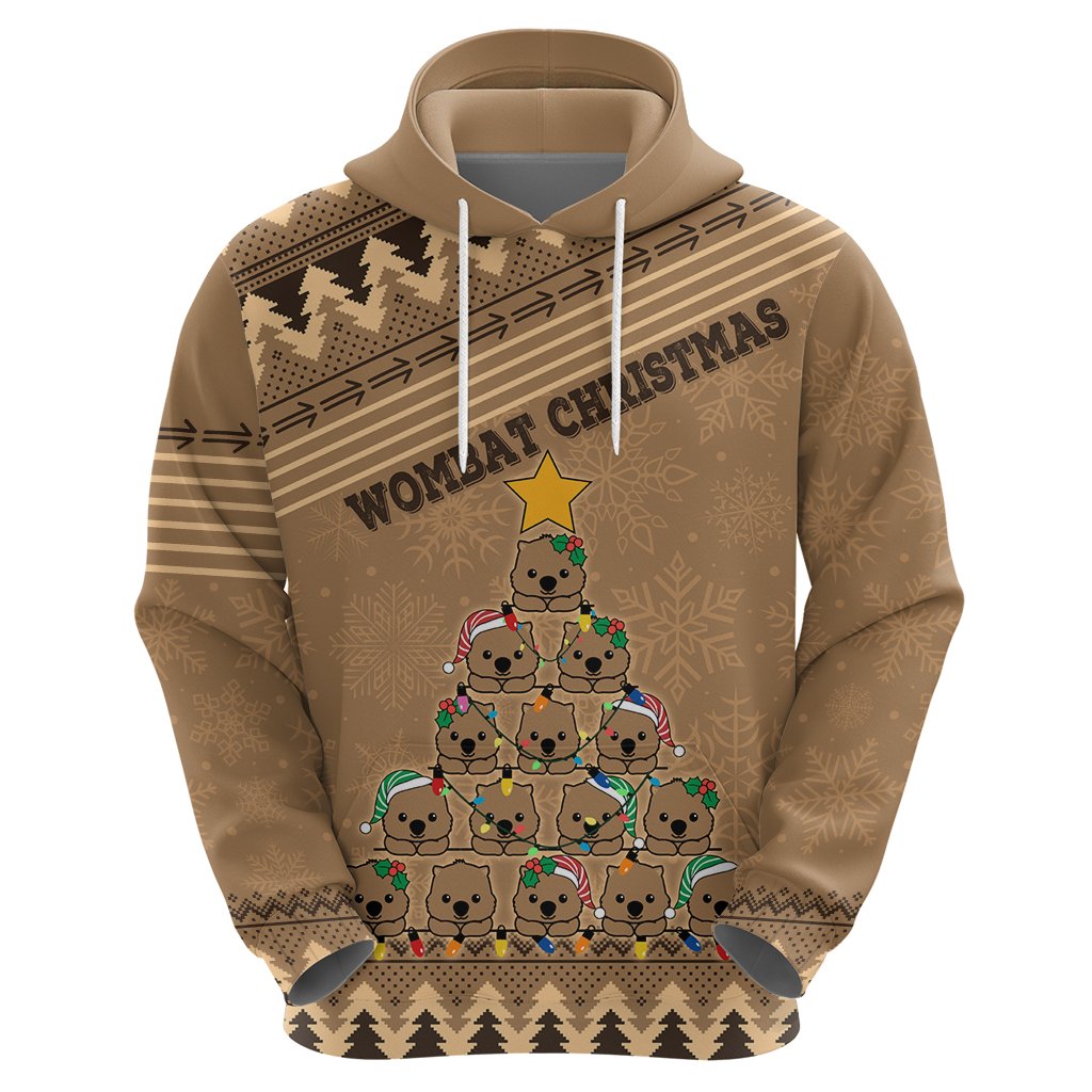 personalised-wombat-christmas-tree-hoodie-australia-merry-xmas-simple-style