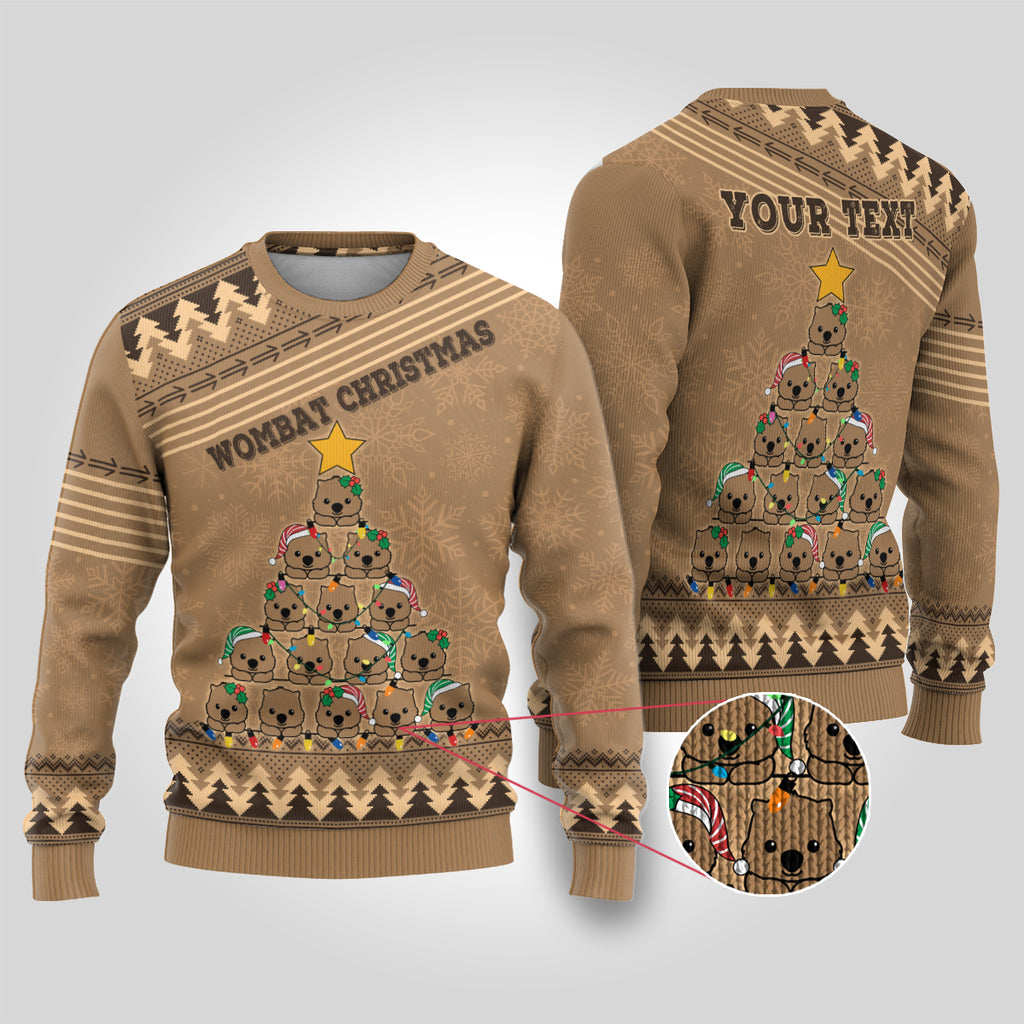 personalised-wombat-christmas-tree-ugly-christmas-sweater-australia-merry-xmas-simple-style