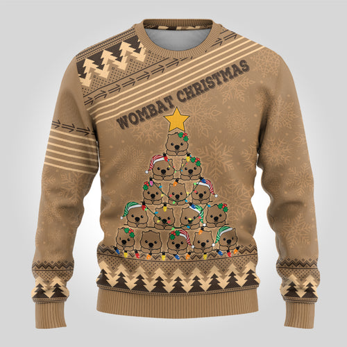 personalised-wombat-christmas-tree-ugly-christmas-sweater-australia-merry-xmas-simple-style