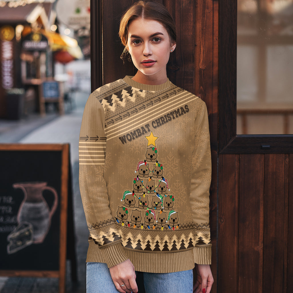 personalised-wombat-christmas-tree-ugly-christmas-sweater-australia-merry-xmas-simple-style