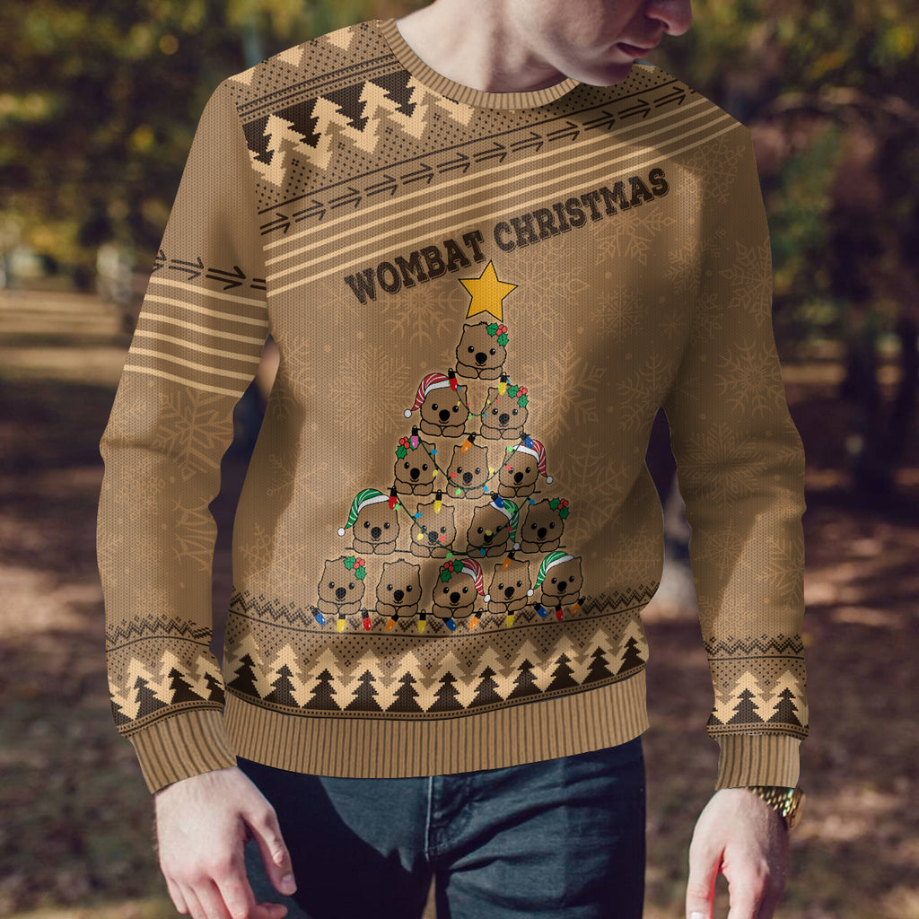 personalised-wombat-christmas-tree-ugly-christmas-sweater-australia-merry-xmas-simple-style