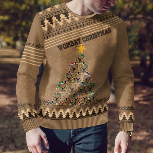 personalised-wombat-christmas-tree-ugly-christmas-sweater-australia-merry-xmas-simple-style