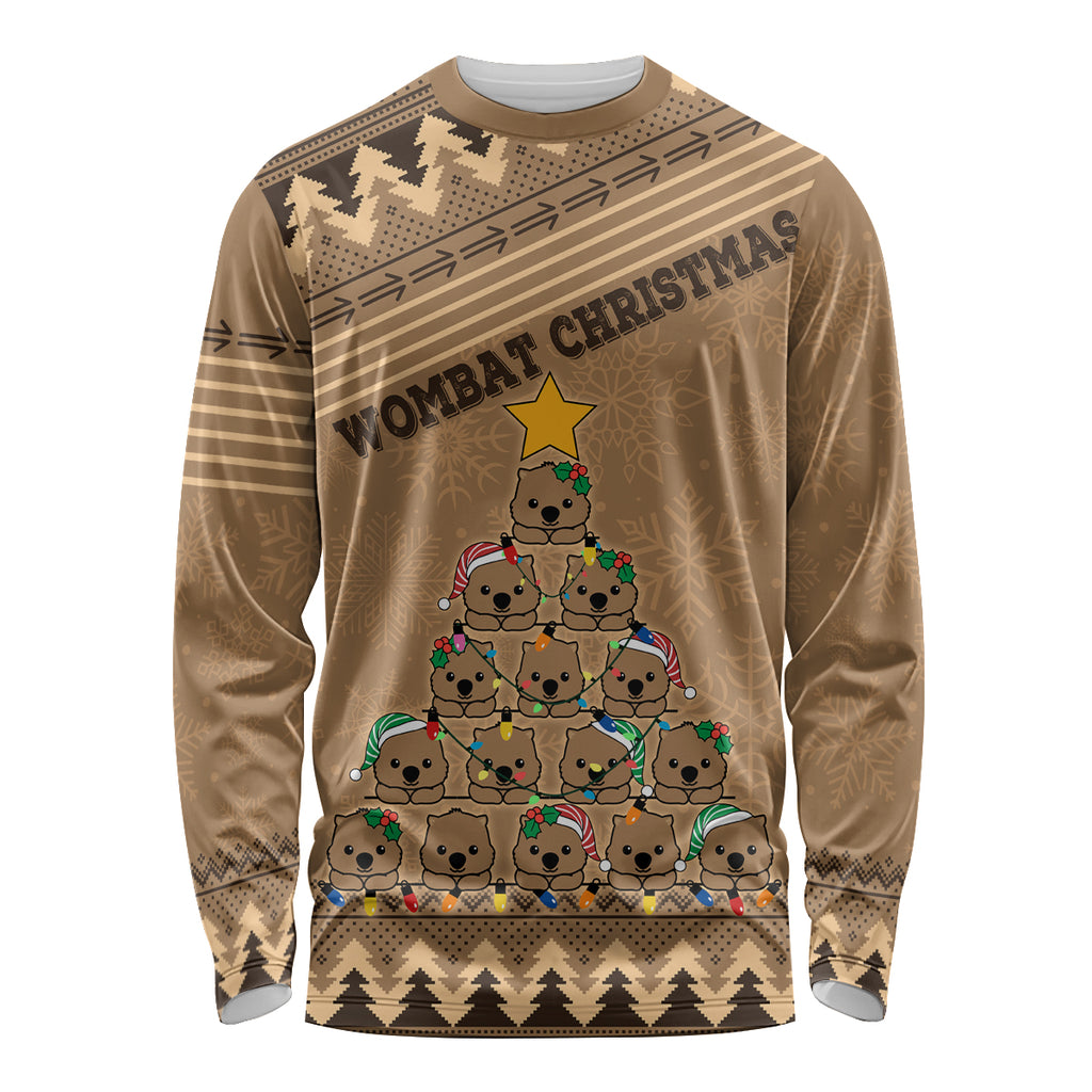 personalised-wombat-christmas-tree-long-sleeve-shirt-australia-merry-xmas-simple-style