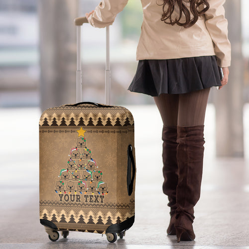 personalised-wombat-christmas-tree-luggage-cover-australia-merry-xmas-simple-style