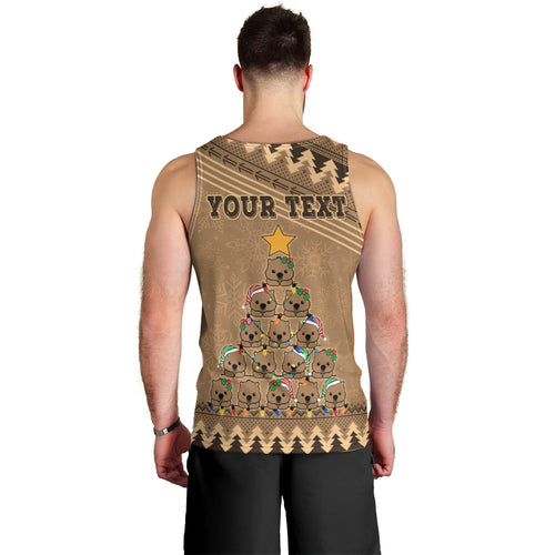 personalised-wombat-christmas-tree-men-tank-top-australia-merry-xmas-simple-style