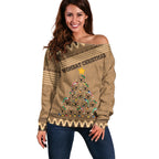 personalised-wombat-christmas-tree-off-shoulder-sweater-australia-merry-xmas-simple-style