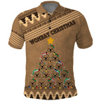personalised-wombat-christmas-tree-polo-shirt-australia-merry-xmas-simple-style