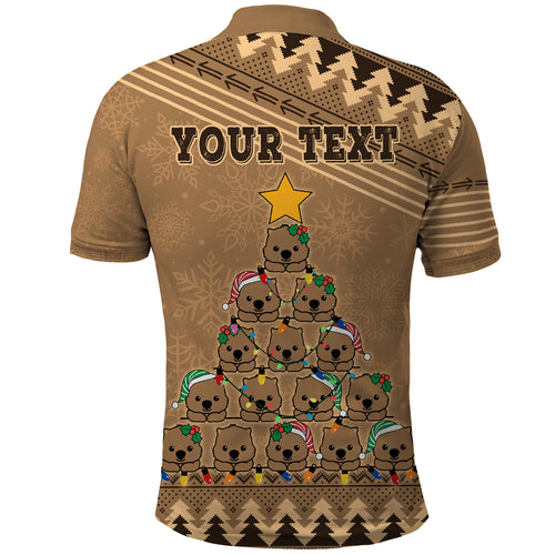 personalised-wombat-christmas-tree-polo-shirt-australia-merry-xmas-simple-style