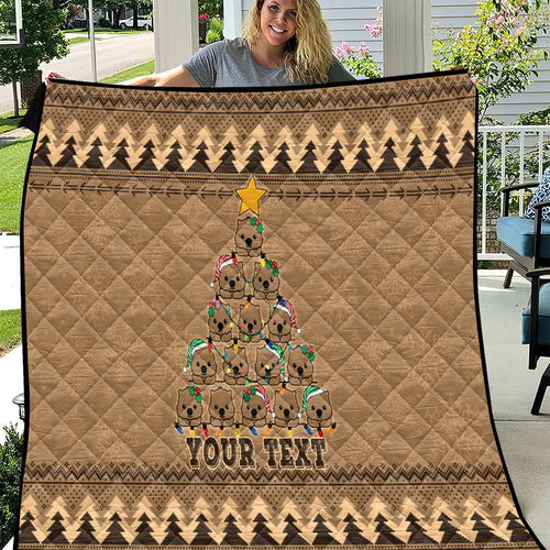 personalised-wombat-christmas-tree-quilt-australia-merry-xmas-simple-style