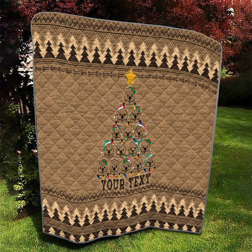 personalised-wombat-christmas-tree-quilt-australia-merry-xmas-simple-style