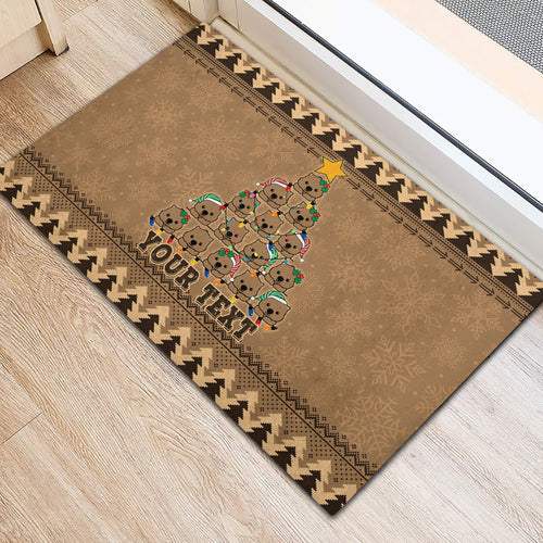 personalised-wombat-christmas-tree-rubber-doormat-australia-merry-xmas-simple-style