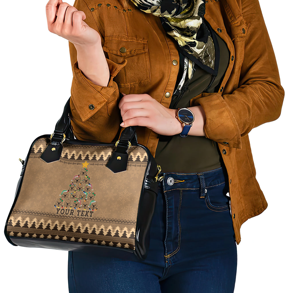 personalised-wombat-christmas-tree-shoulder-handbag-australia-merry-xmas-simple-style