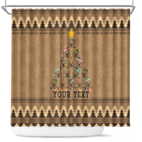 personalised-wombat-christmas-tree-shower-curtain-australia-merry-xmas-simple-style