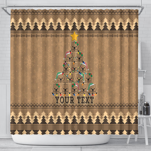 personalised-wombat-christmas-tree-shower-curtain-australia-merry-xmas-simple-style