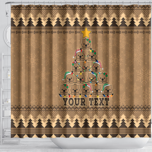 personalised-wombat-christmas-tree-shower-curtain-australia-merry-xmas-simple-style