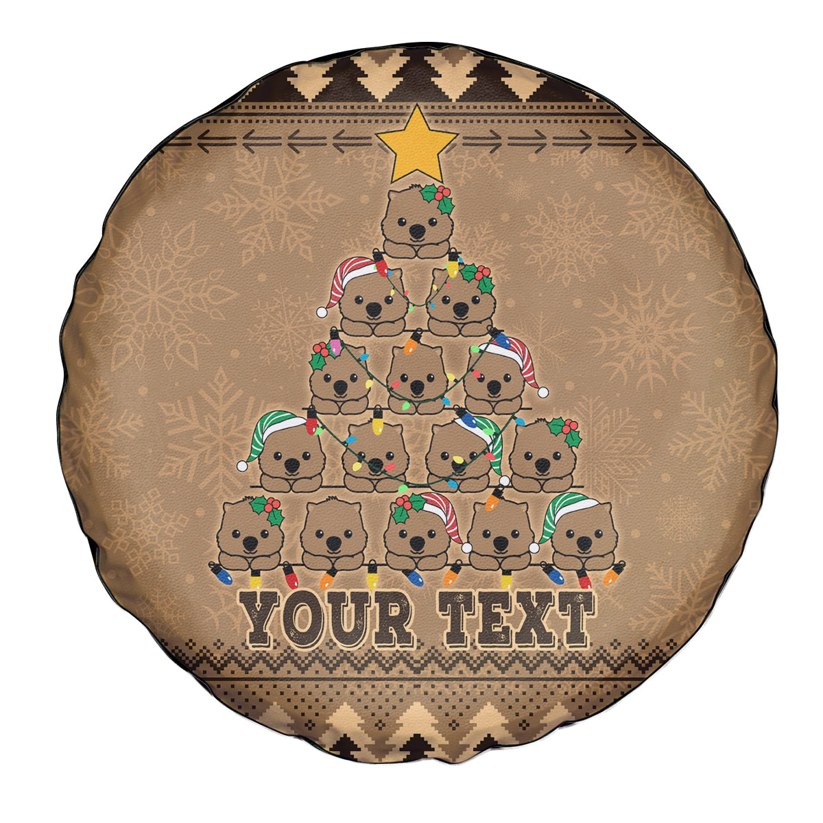 personalised-wombat-christmas-tree-spare-tire-cover-australia-merry-xmas-simple-style