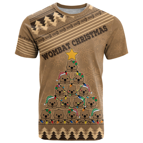 personalised-wombat-christmas-tree-t-shirt-australia-merry-xmas-simple-style