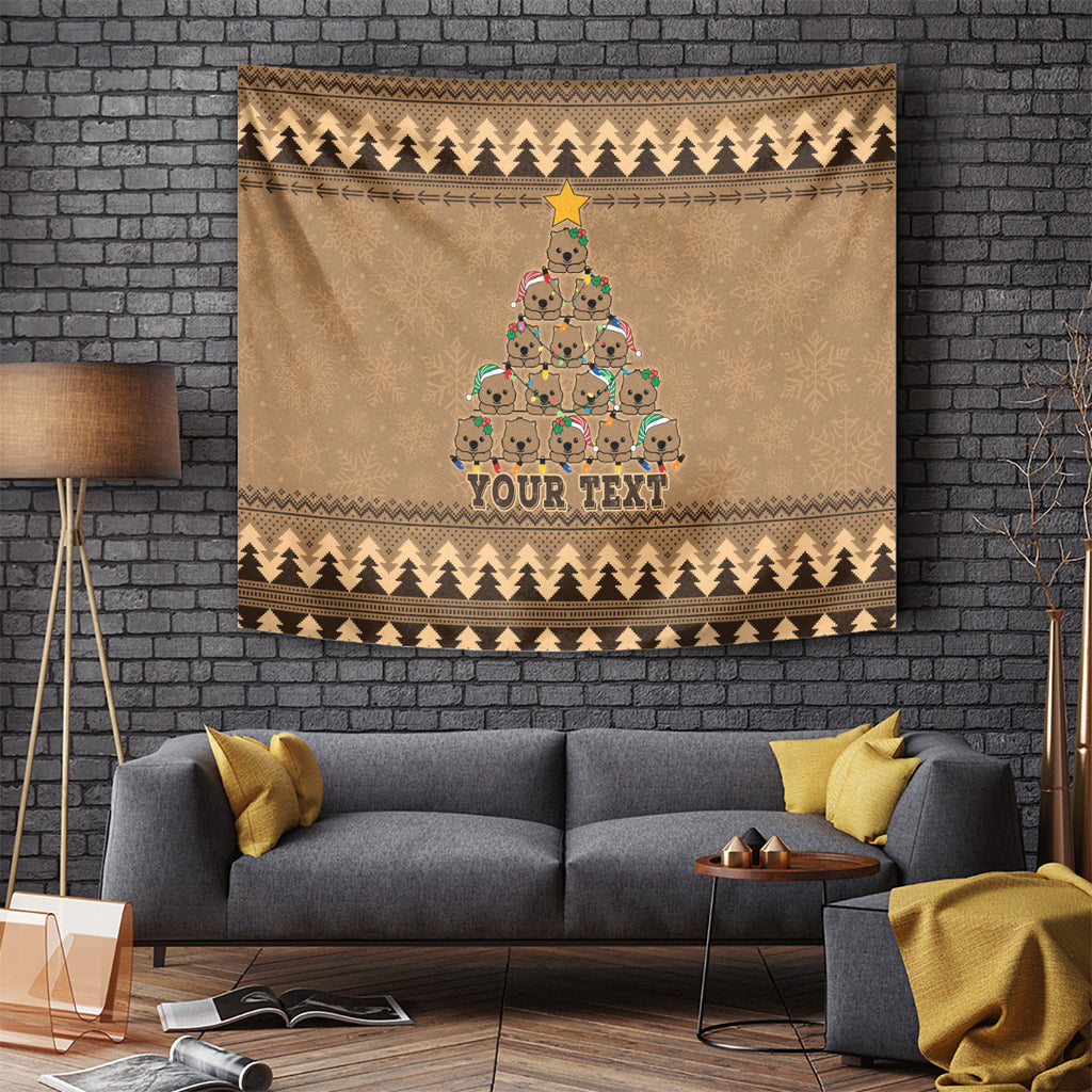 personalised-wombat-christmas-tree-tapestry-australia-merry-xmas-simple-style