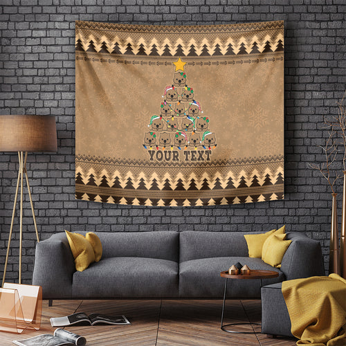 personalised-wombat-christmas-tree-tapestry-australia-merry-xmas-simple-style