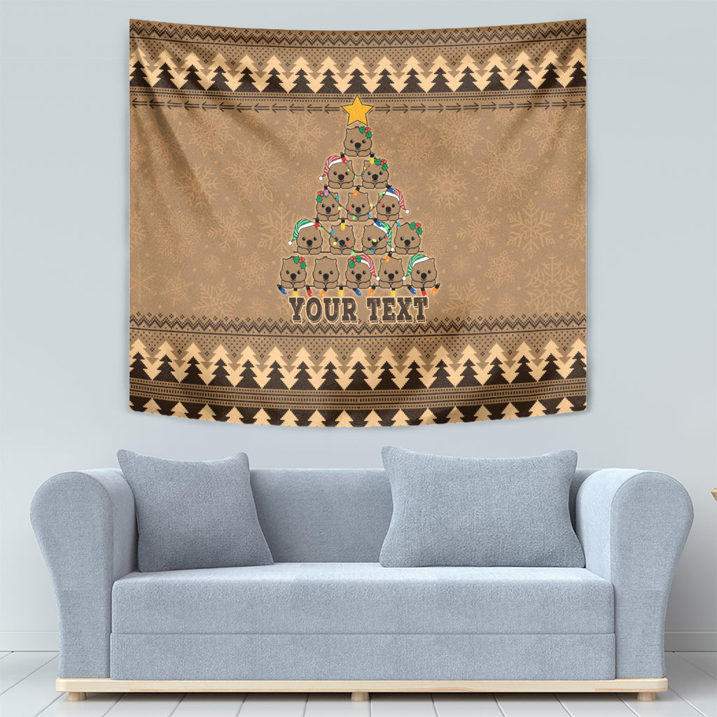 personalised-wombat-christmas-tree-tapestry-australia-merry-xmas-simple-style