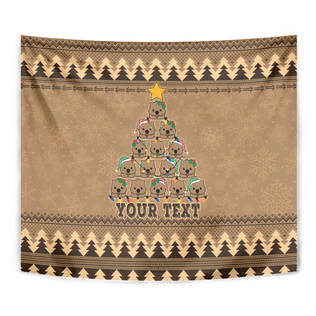 personalised-wombat-christmas-tree-tapestry-australia-merry-xmas-simple-style
