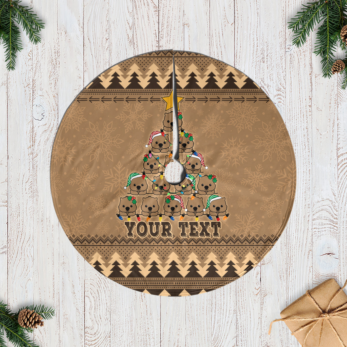 personalised-wombat-christmas-tree-tree-skirt-australia-merry-xmas-simple-style